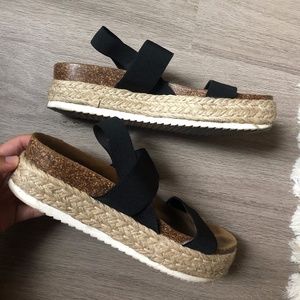 Steve Madden Black Platform Sandals